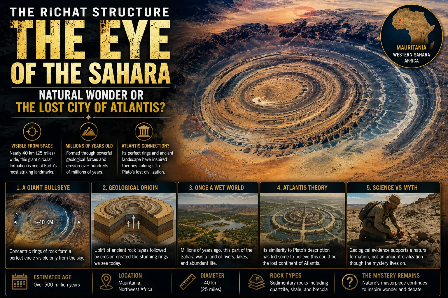 The Richat Structure: The Eye of the Sahara or the Lost City of Atlantis?