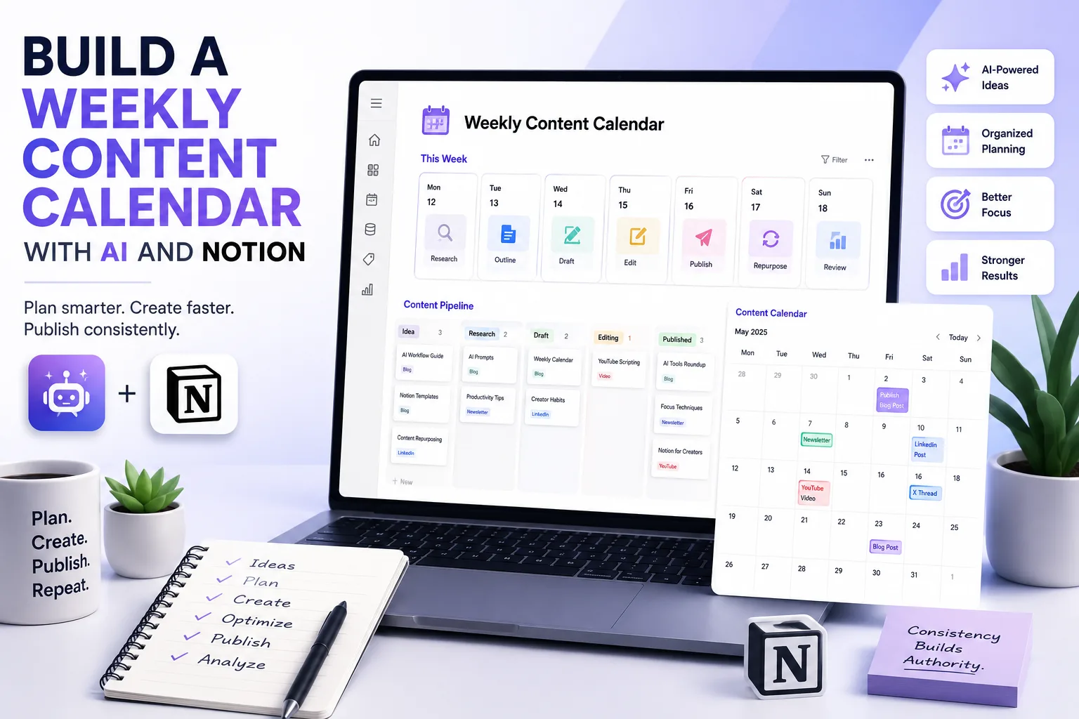 How to Build a Weekly Content Calendar with AI and Notion
