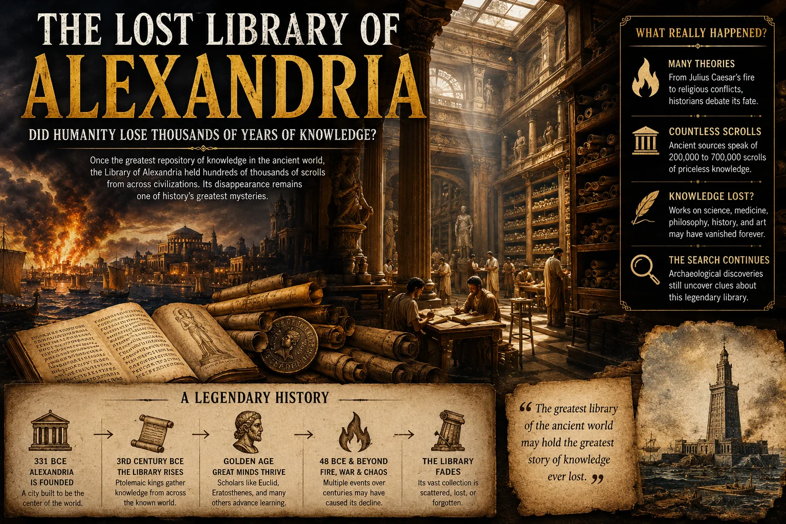 The Lost Library of Alexandria: Did Humanity Lose Thousands of Years of Knowledge?