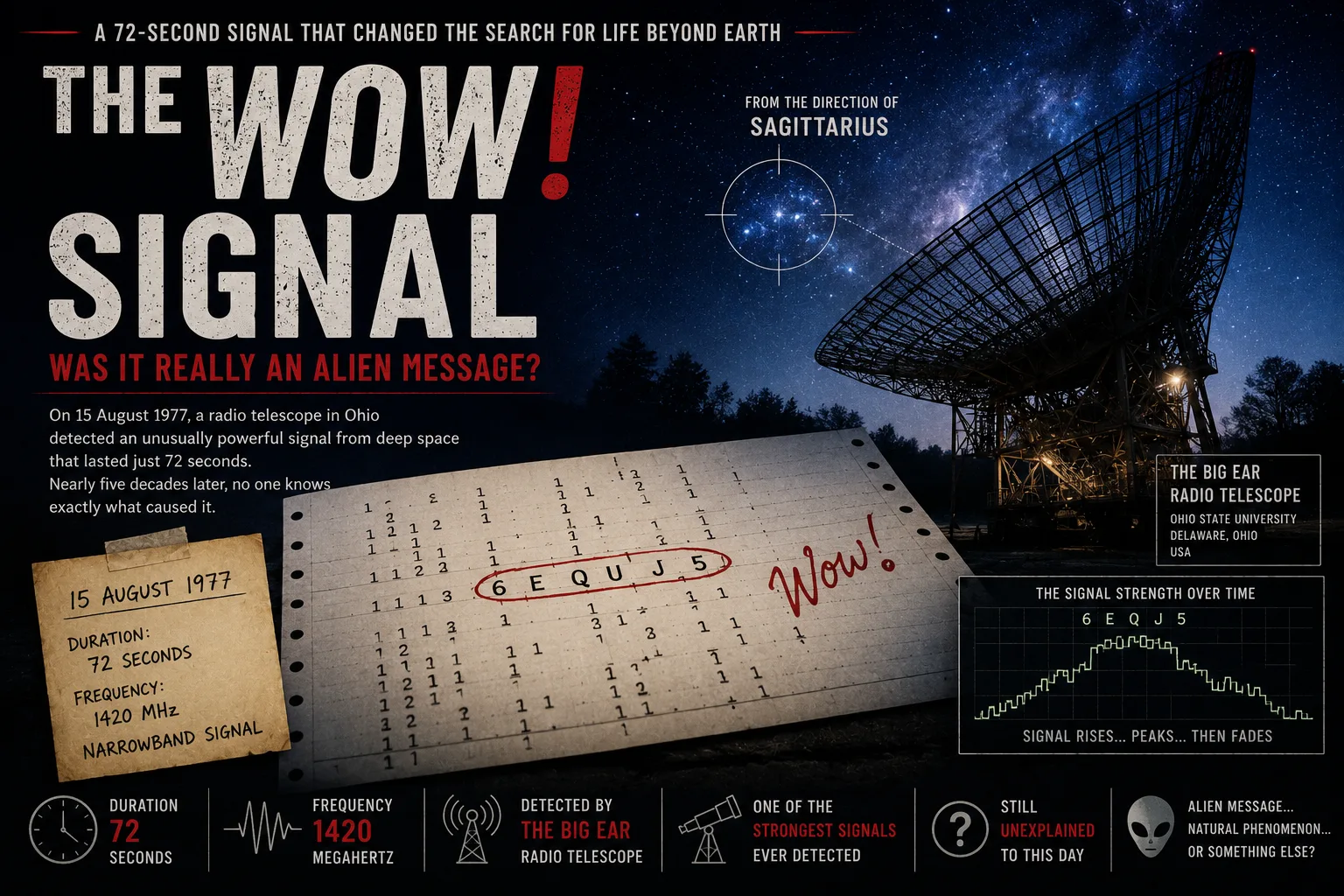 The Wow! Signal: Was It Really an Alien Message from Deep Space?