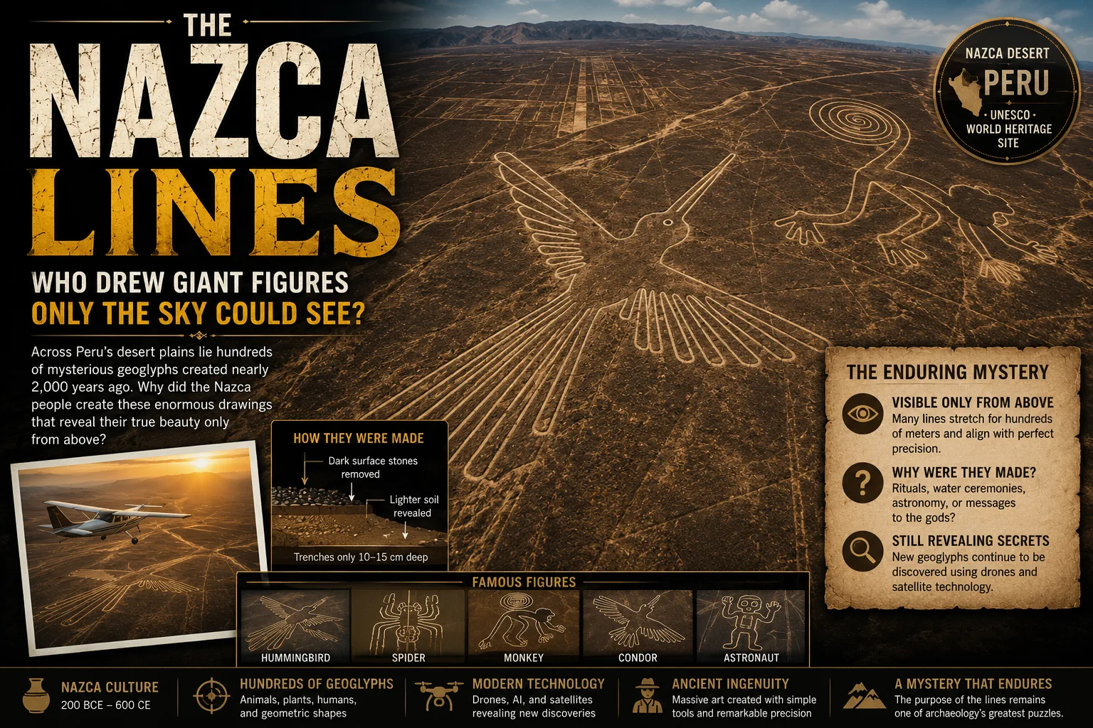The Nazca Lines: Who Drew Giant Figures Only the Sky Could See?