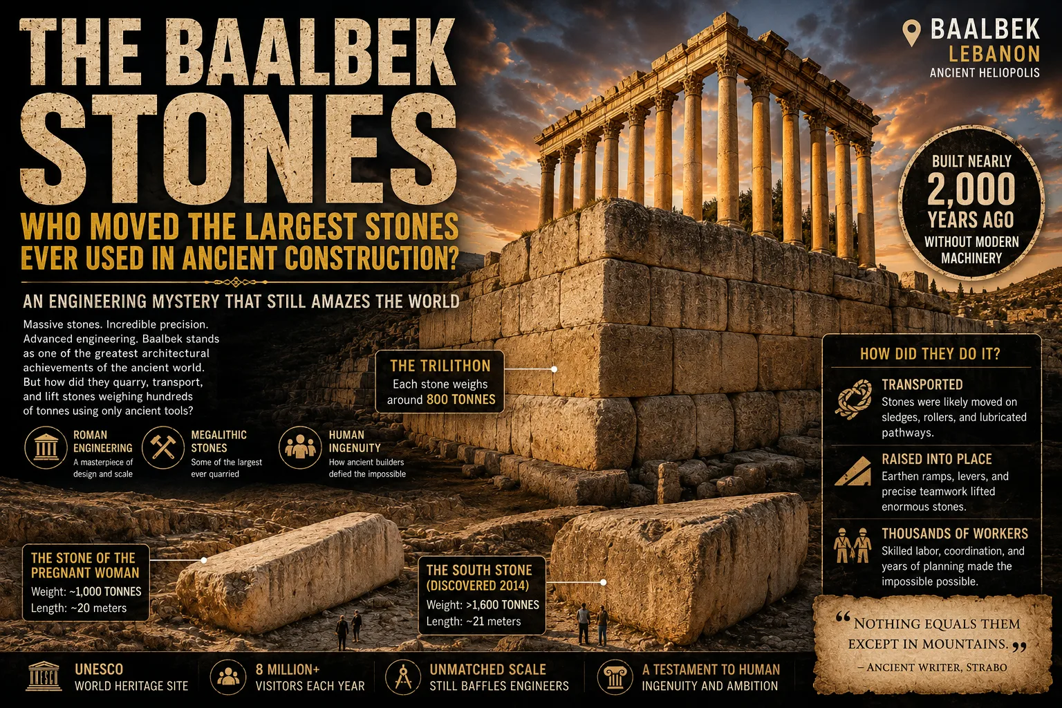 The Baalbek Stones: Who Moved the Largest Stones Ever Used in Ancient Construction?